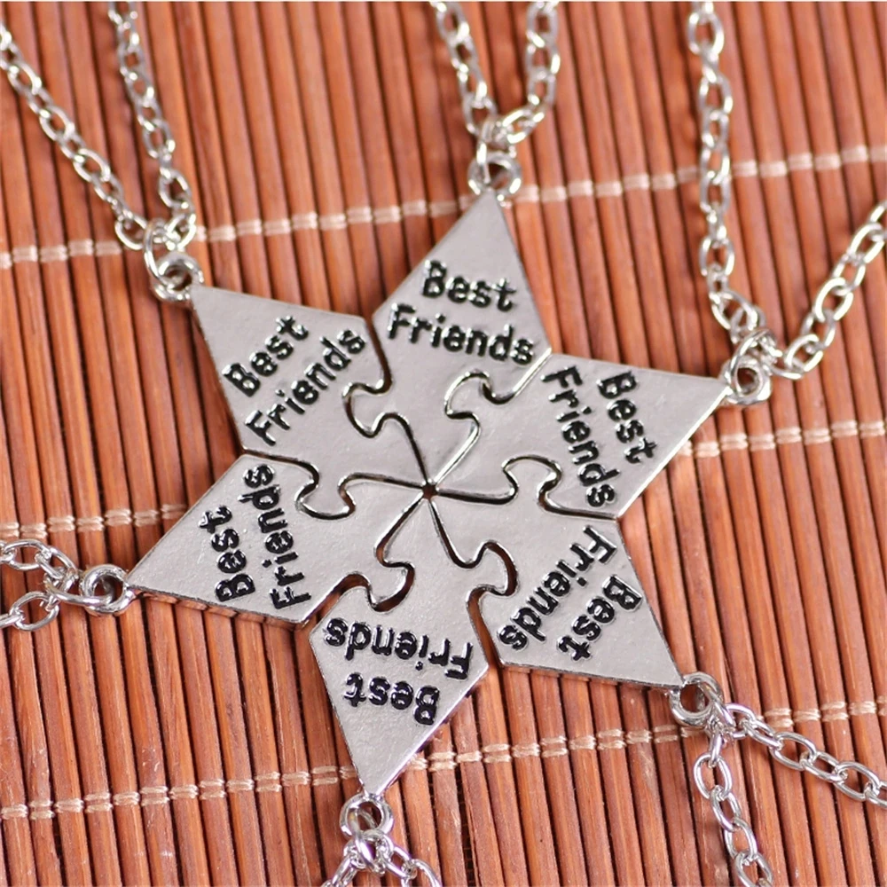 3/4/5/6/7/8/9/10PCS Best Friend Pendant Necklace For Women Adjustable Choker Chain FF Forever Friendship Jewelry Gift