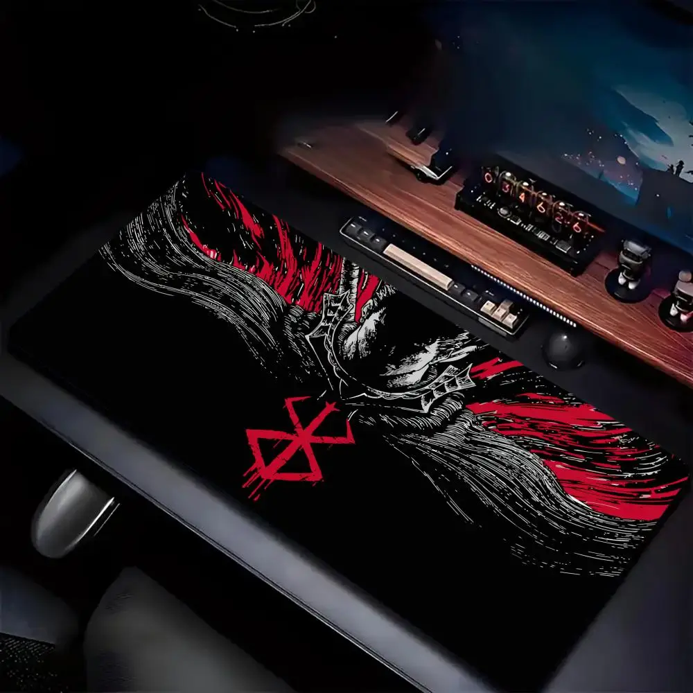 Berserk Guts أنيمي ماوس الوسادة كبيرة الكمبيوتر مكتب ألعاب الجدول الحصير XXL المطاط المضادة للانزلاق الألعاب لوحة المفاتيح ماوس منصات مكتب طويل
