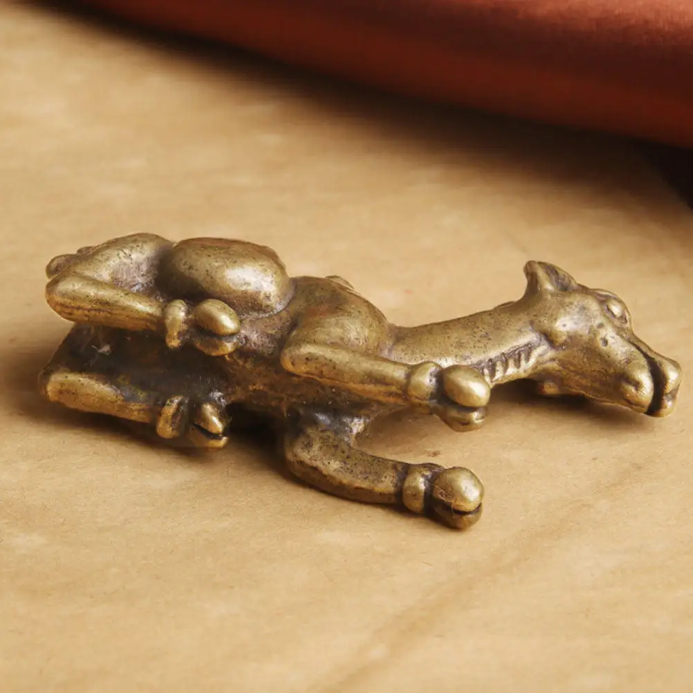 

Подставка для каллиграфических кистей Copper Camel: Элегантный винтажный держатель для кистей в китайском стиле, художественное украшение для рабочего стола