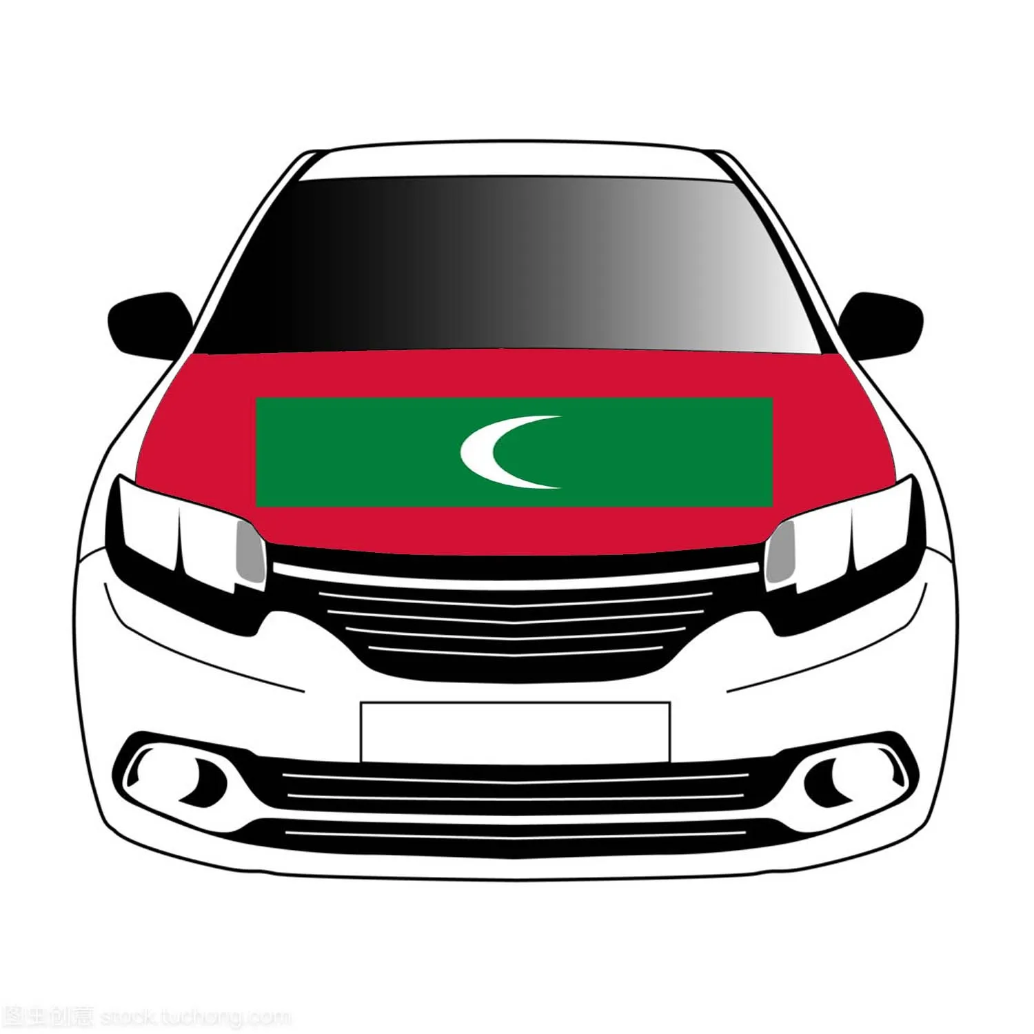 Maldives  flags car Hood cover 3.3x5ft/5x7ft 100%polyester,car bonnet banner