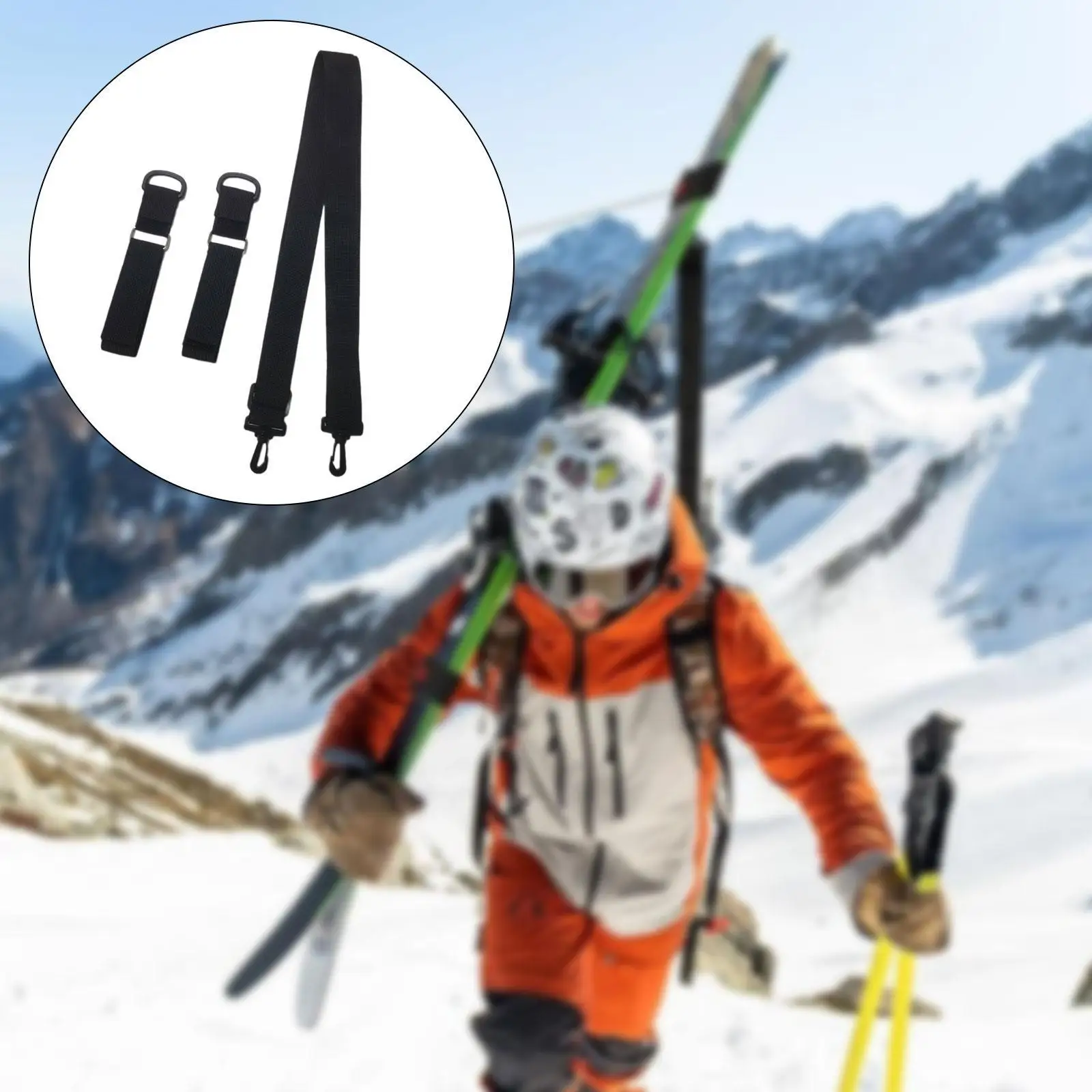 

Ремень для переноски лыж Съемный транспортный лижный инвентарь Взрослые дети Регулируемый для катания на лыжах Спорт на открытом воздухе Зимняя лыжная доска Сноуборд