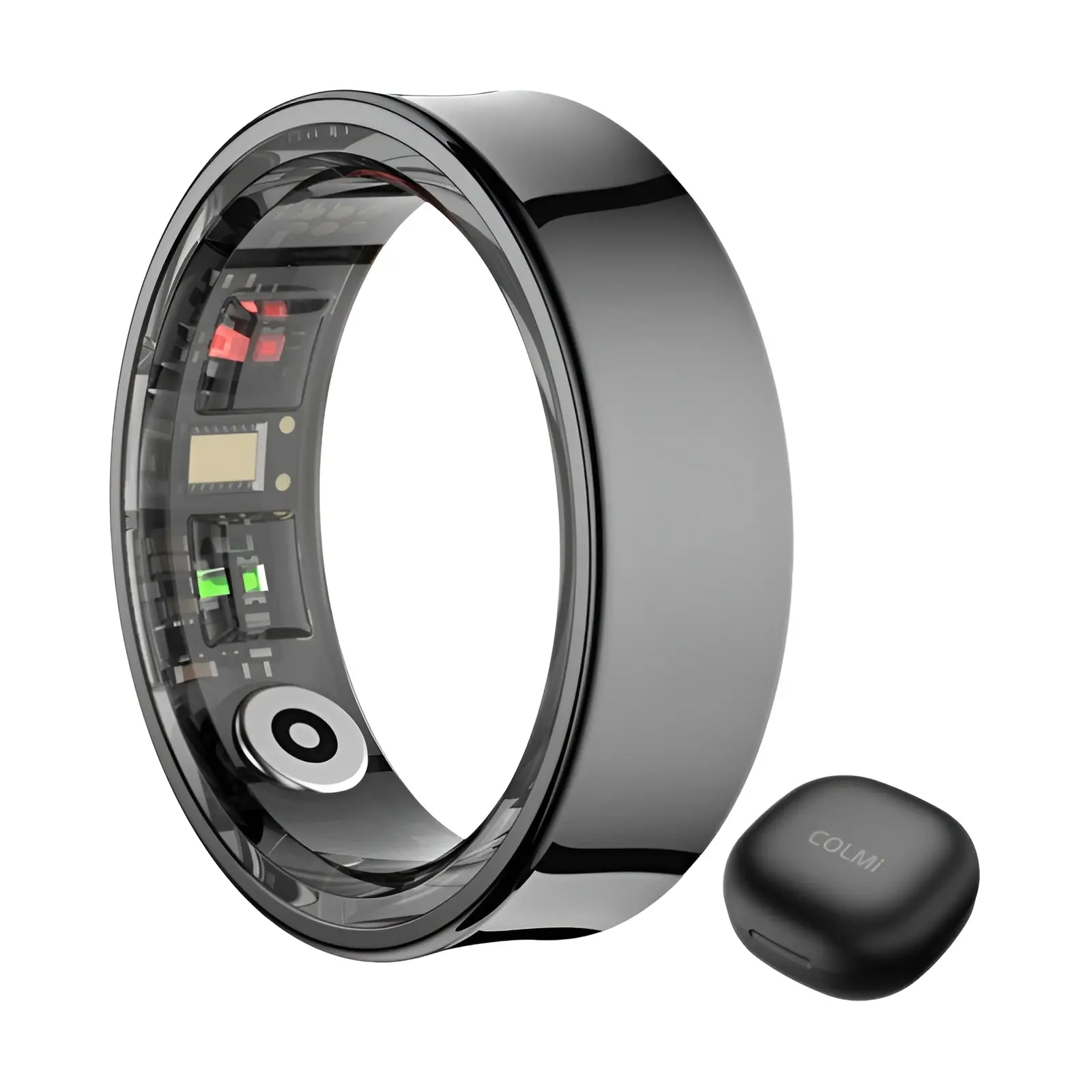 2024 COLMI R09 Smart Ring Homens Mulheres com Estojo de Carregamento, Monitor de Saúde e Sono de Temperatura Corporal para Xiaomi Samsung Phone