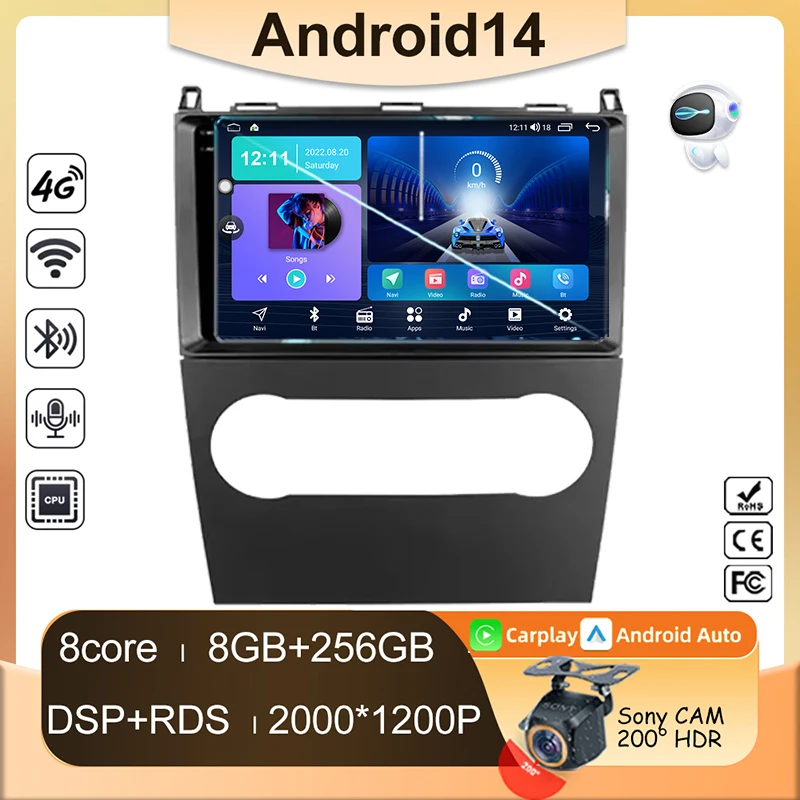Car Radio carplay Android Auto Stereo For Mercedes-Benz B200 A-Class B-Class W169 A160 A180 A200 A220 2009-2012 GPS Navigation
