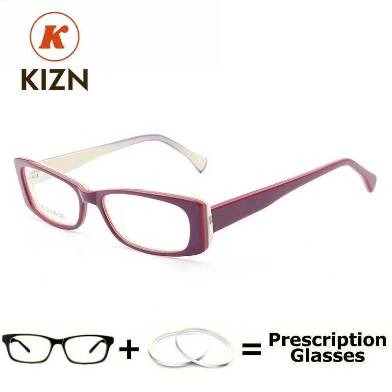 

KIZN Frame Women Myopia Recipe Clear Lens Photochromic Slim Glasses Spring Prescription Hinge Eyeglass Anti Blue Ray Reading