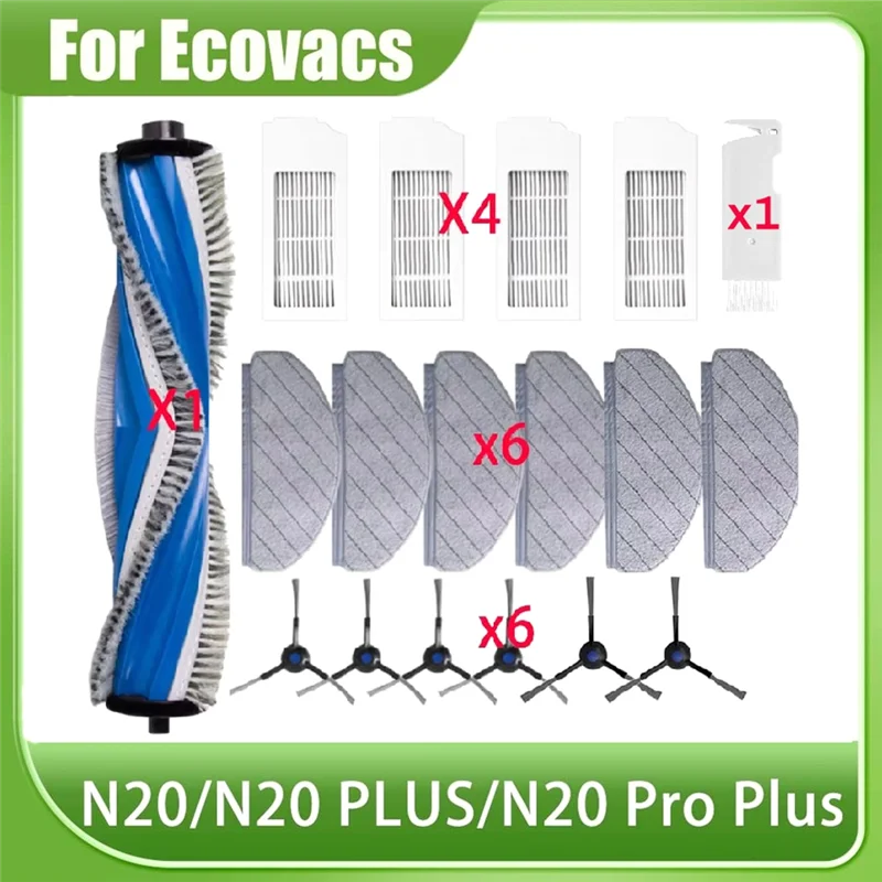 

TCF-Fit For Ecovacs DEEBOT N20 Plus/N20/N20 Pro Plus Robot Vacuum Main Side Brush Hepa Filter Mop Cloth Pads Spare Parts