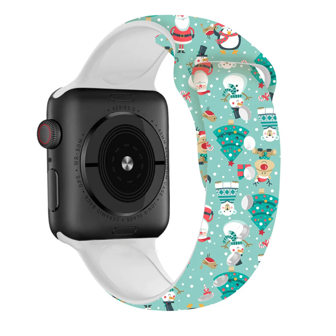 Christmas strap For Apple Watch band 44mm 40mm 38mm 42mm Cartoon Printed watchband Bracelet IWatch 5 4 3 2 1 6 7 SE 41 45 mm