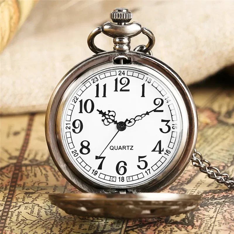 Antique Hollow Octopus Design Men Women Quartz Pocket Watch Arabic Number Clock Necklace Pendant Chain Timepiece Gift