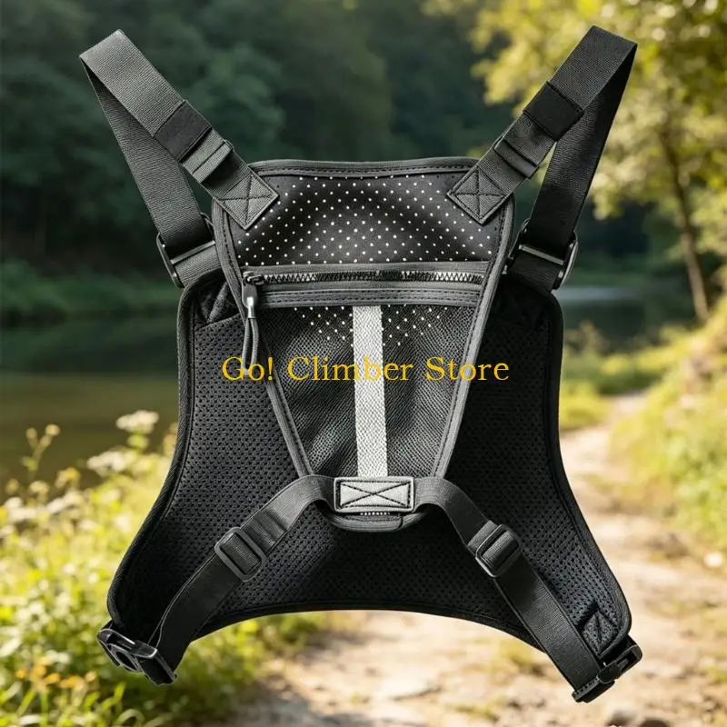 Q84C Durability Adjustable Shoulder Strap Chest Pouches Breathable Crossbody Pouches During Running And Travel