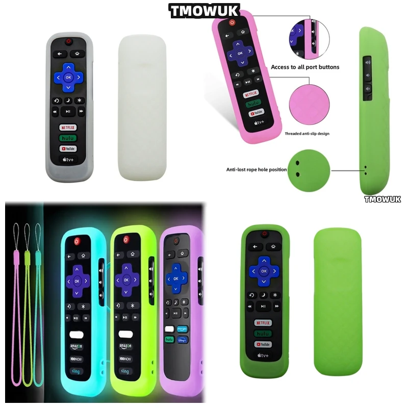 

For TCL Hisense Roku TV Remote TV Remote Control Silicone Protective Cover Case Shockproof Anti-drop Anti-scratch