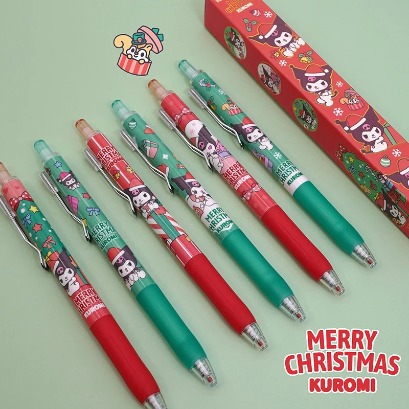 Imagem -02 - Sanrio Christmas Kuromi Black Press Gel Pen Signature Pen Estudante Kids Learning Papelaria 0.5 mm Bonito Novo Atacado 2023