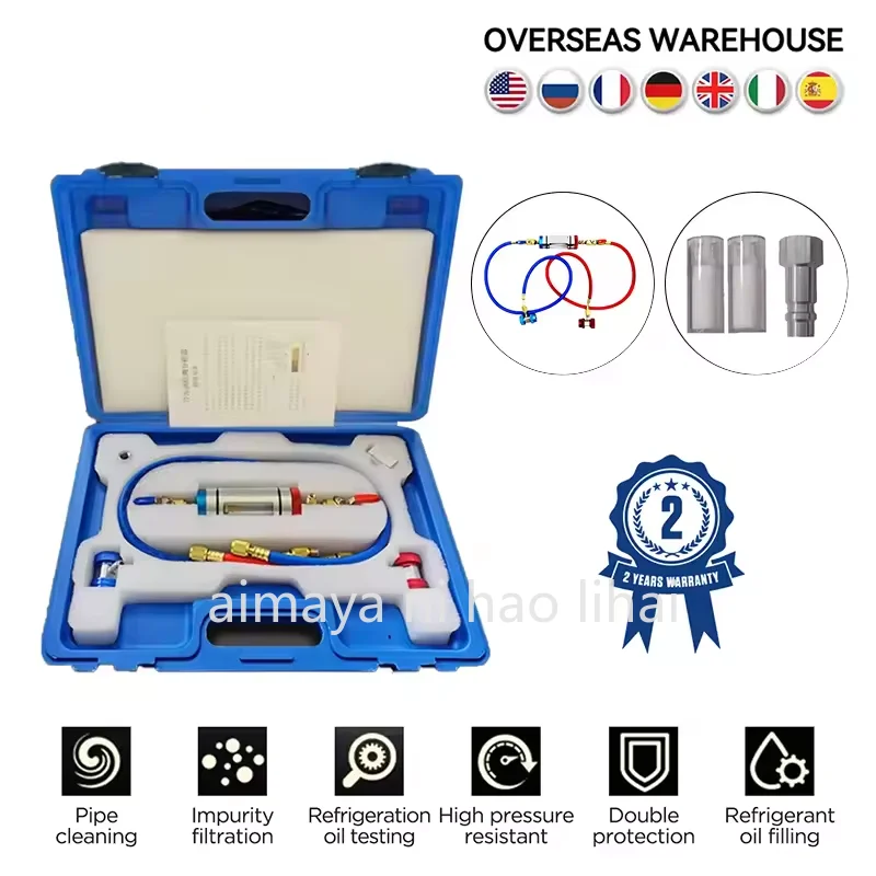 Car Air Conditioning Refrigerant Oil Analyzer Car A/C System Compressor Oil Filter Test Tool Refrigerant Oil Filler