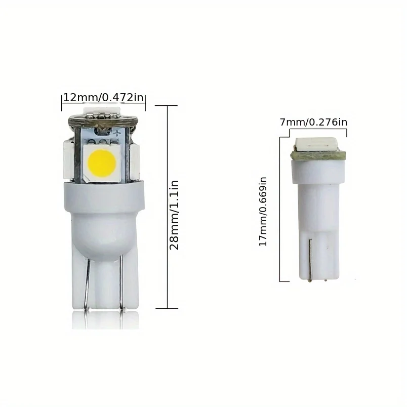70 buah T5 T10 5050-SMD LED Speedometer Instrumen Gauge Cluster Dash Light Bulbs