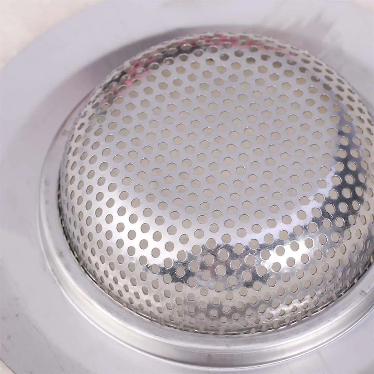 

11cm Kitchen Sink Drain Strainer Stainless Steel Filter Mesh Basket Anti-Clog Non-Deforming Rustproof for Dish Washing