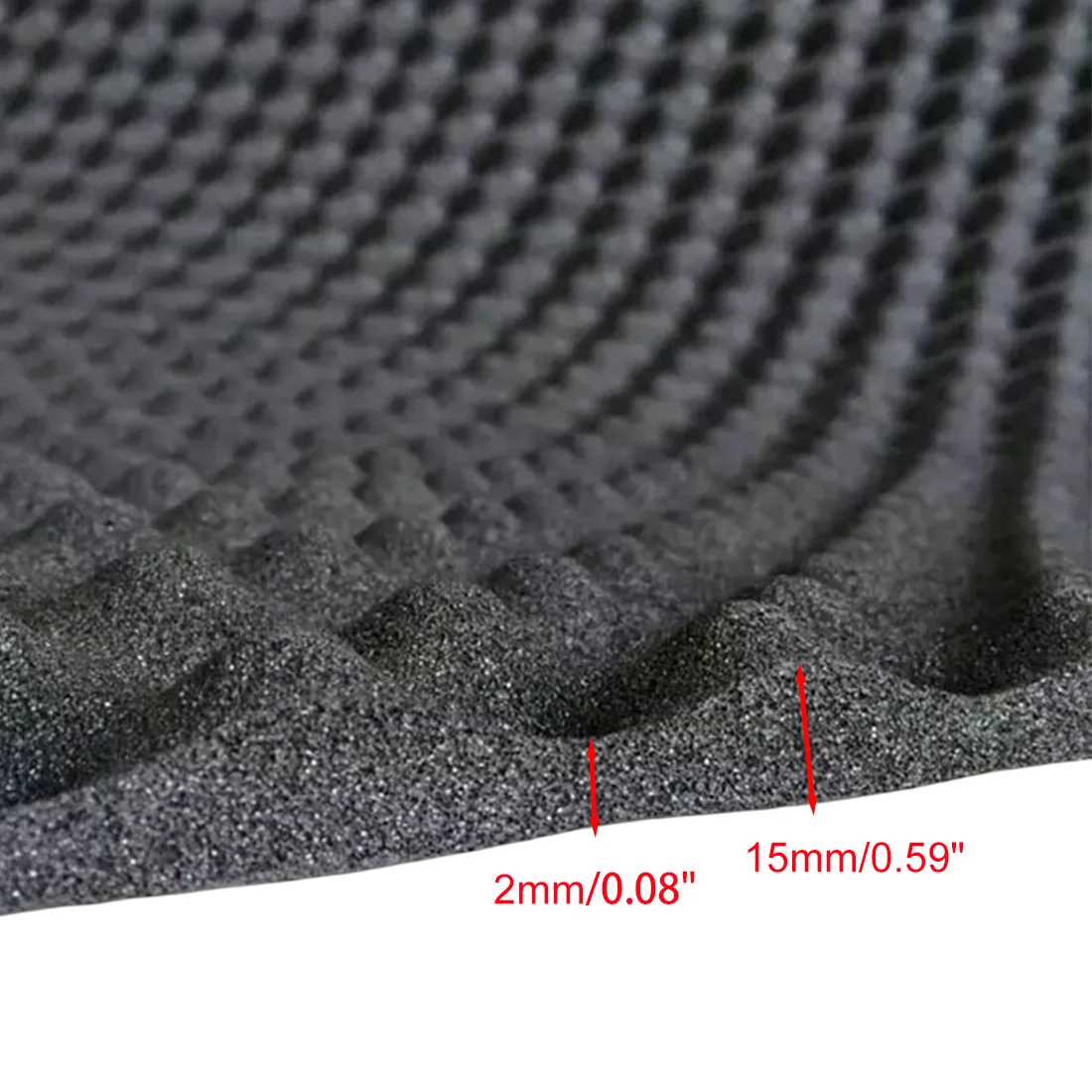 100/200/300/400cm*50 Car Acoustic Insulation Wave Foam Sound Deadening Absorption Mat Heat Deadener Cotton Insulation