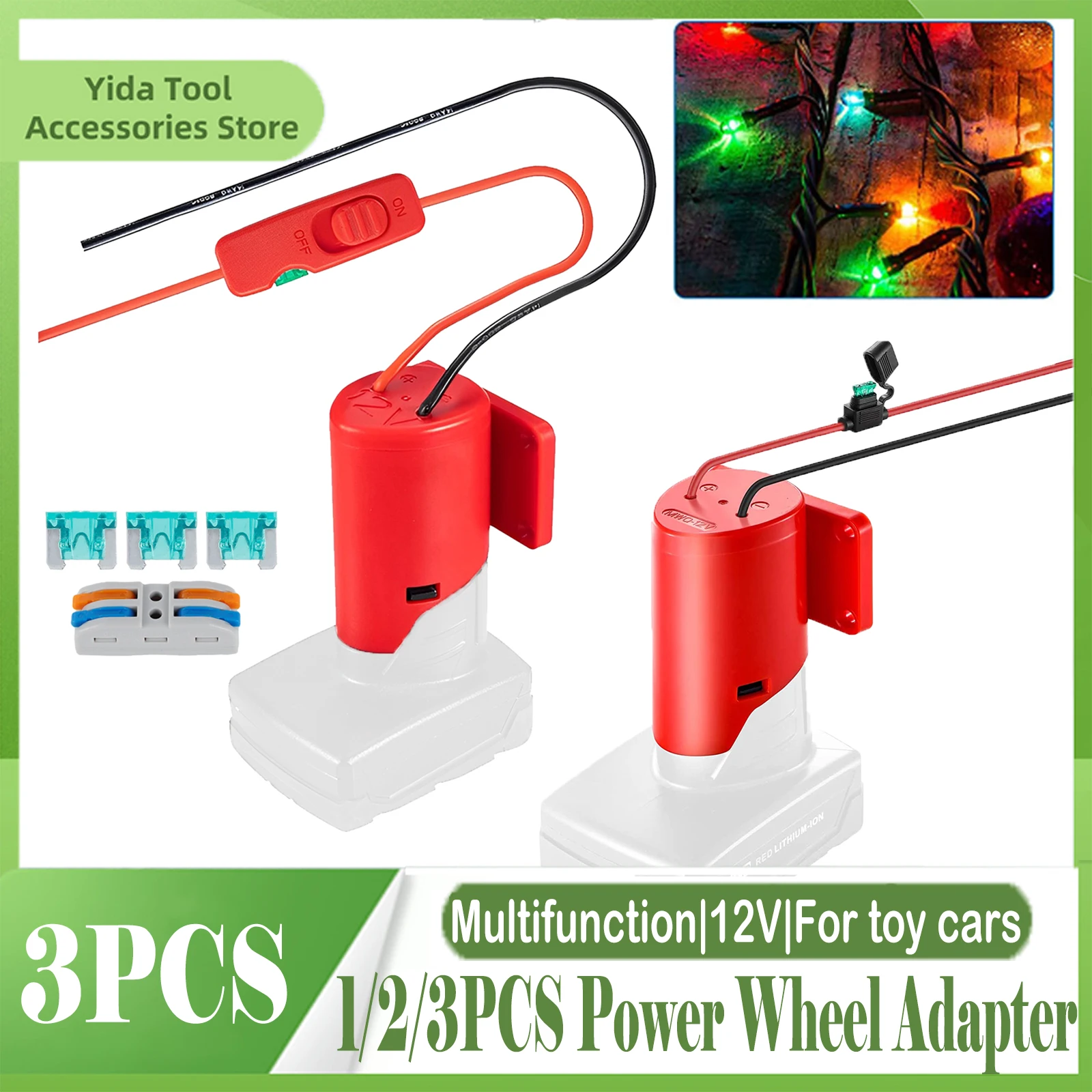 

1-3pcs Battery Adapter Safe Insulated Power Wheel Adapter Reusable DIY Power Dock Battery Charger Compatible for Milwaukee M12