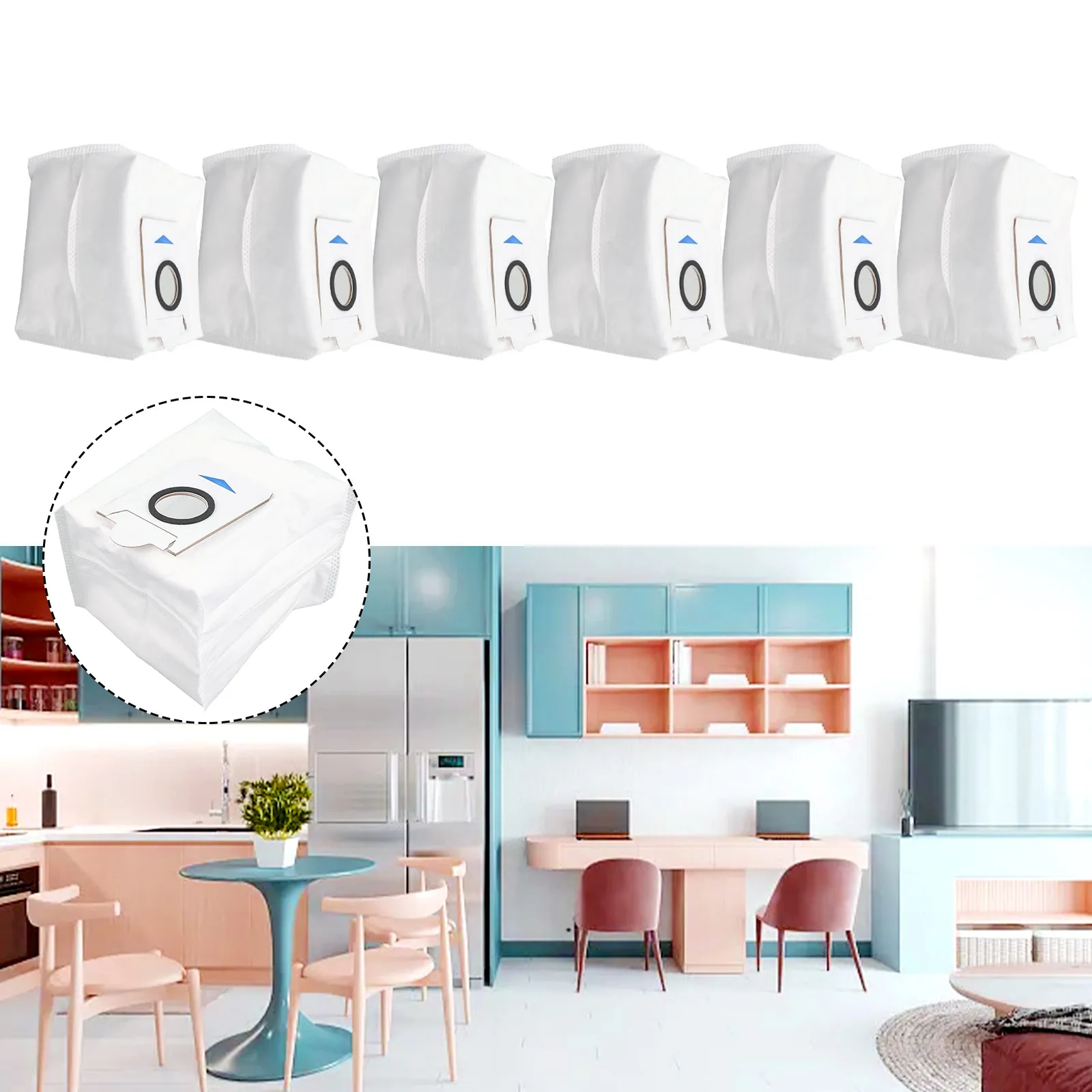 مجموعة من أكياس الغبار للمكنسة الكهربائية ، مجموعة بديلة لـ ECOVACS ، deebot ddb030025 ، x2 ، 6 قطع