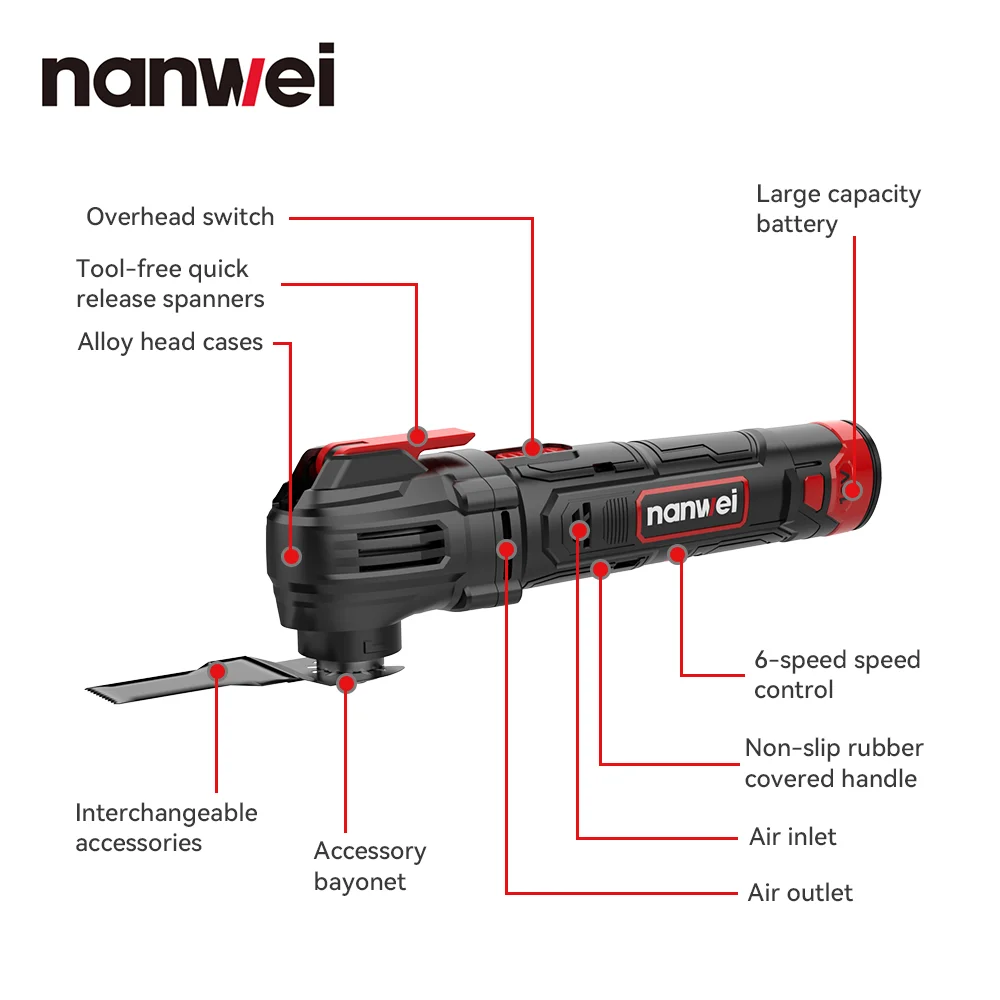 NANWEI 12v multifunctional shovel Type-c charging interface universal woodworking multifunctional cutting machine