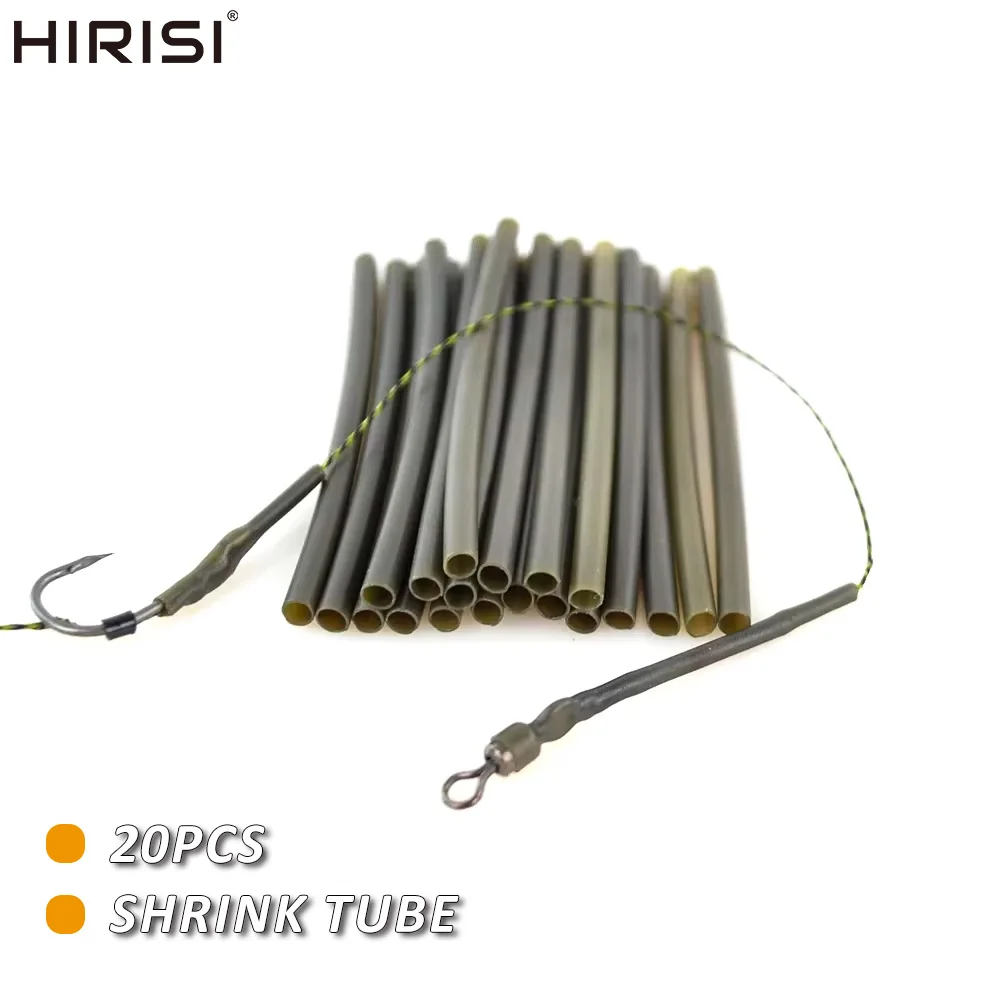 Hirisi 20pcs Carp Fishing Rigs Shrink Tube Heating Shrink Tube Size 1mm 2mm 3mm Tackle Fish Accessories For Hook AE071