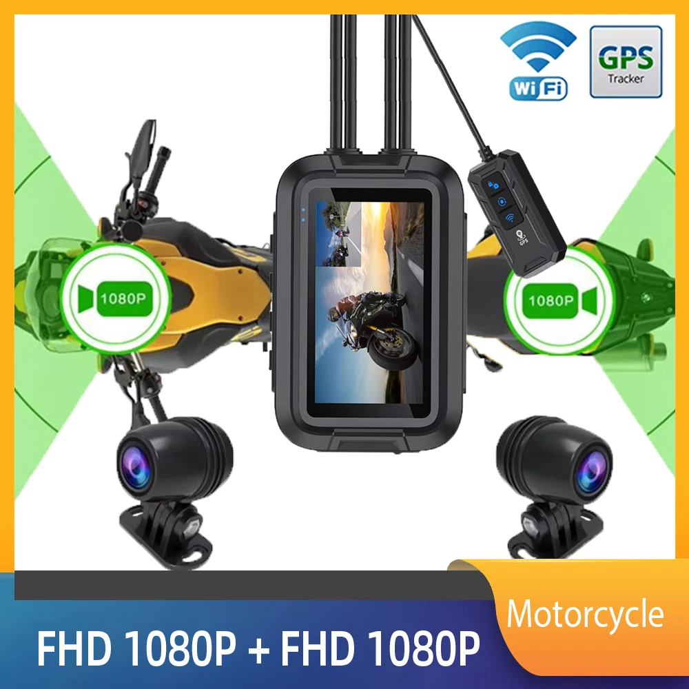 

Motorcycle driving recorder DVR full body waterproof car camera WiFi dual 1080P GPS front and rear driving recorder black box