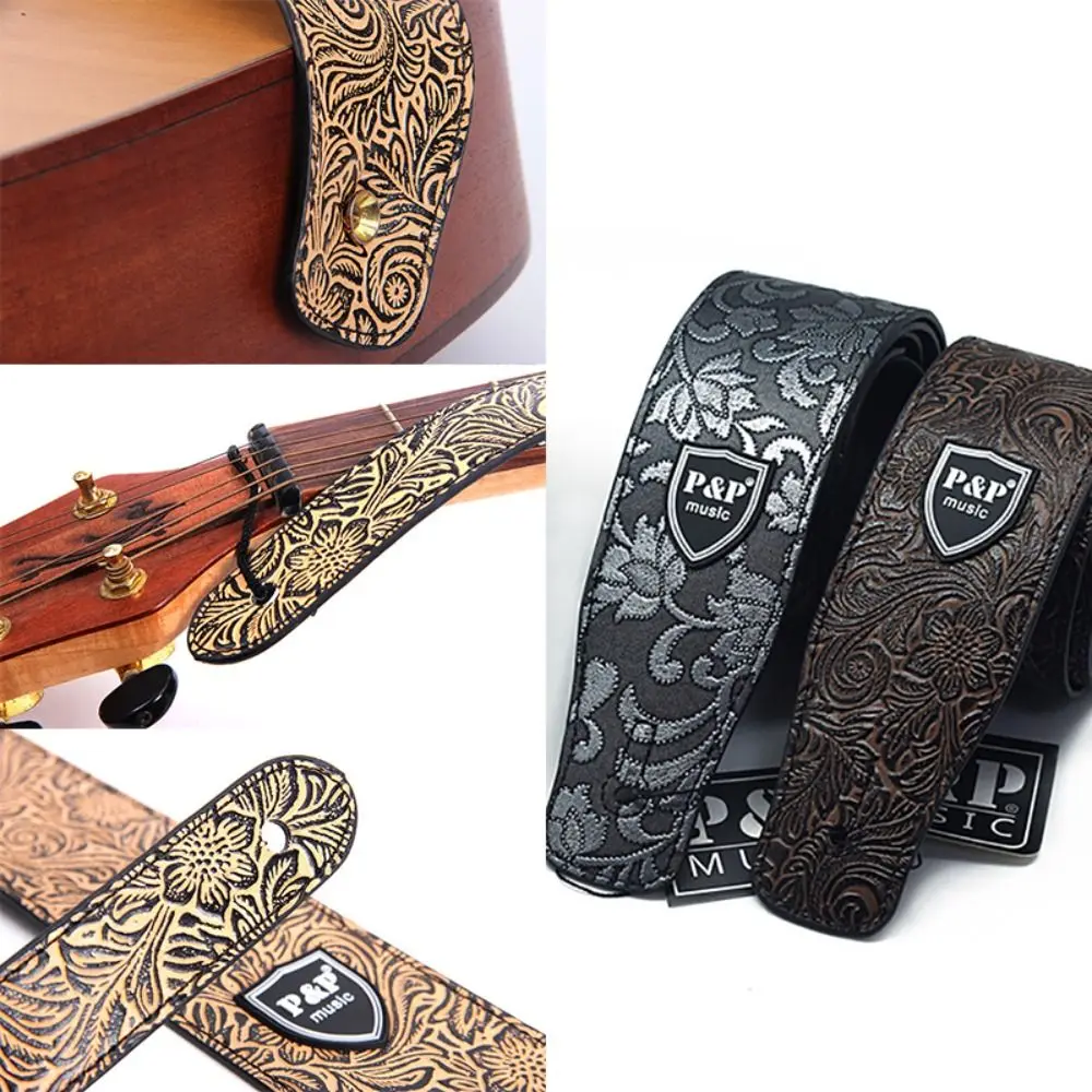 High Quality Leather Guitar Strap Widening Guitar Accessories Bass Strap Adjustable Ukulele Straps Belt Guitar