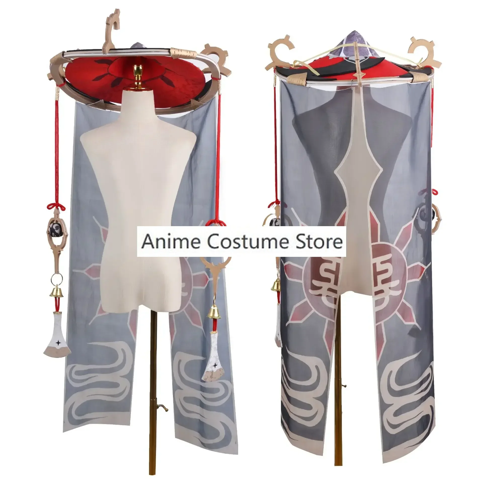 Disfraz de Cosplay de Anime Genshin Impact para hombres y mujeres, sombrero, peluca, disfraz de Halloween