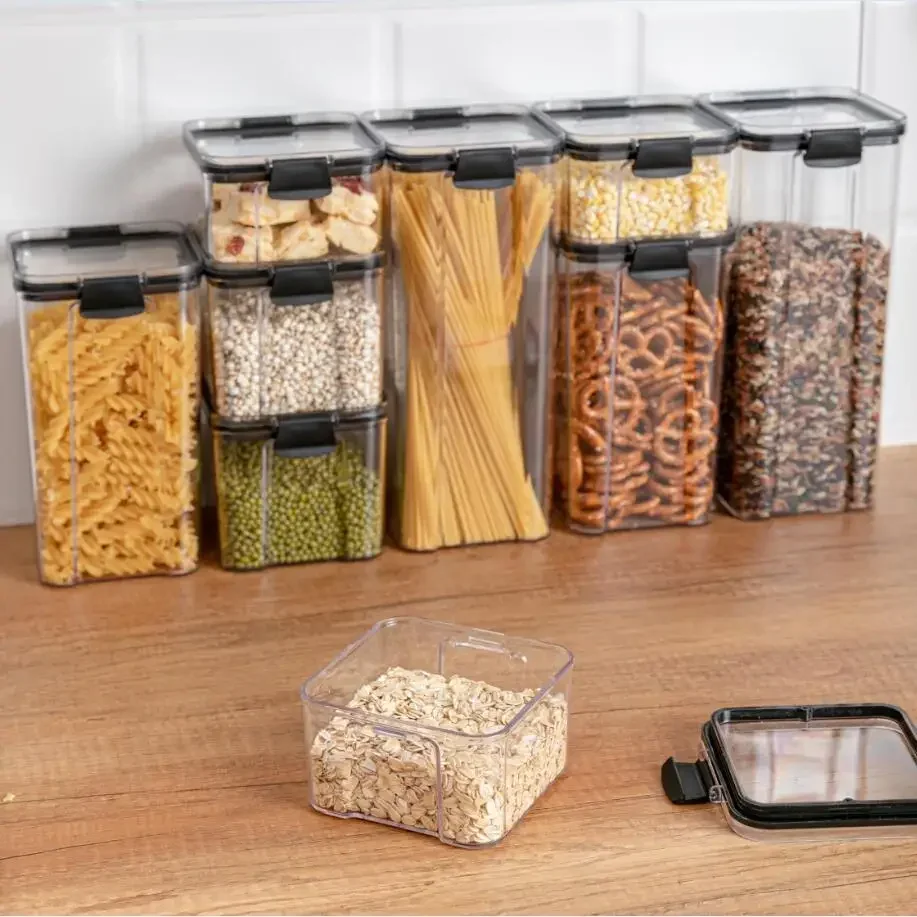 Food Storage Container Plastic Kitchen Refrigerator Noodle Box Multigrain Storage Tank Transparent Sealed Cans Herb Tea Plastic