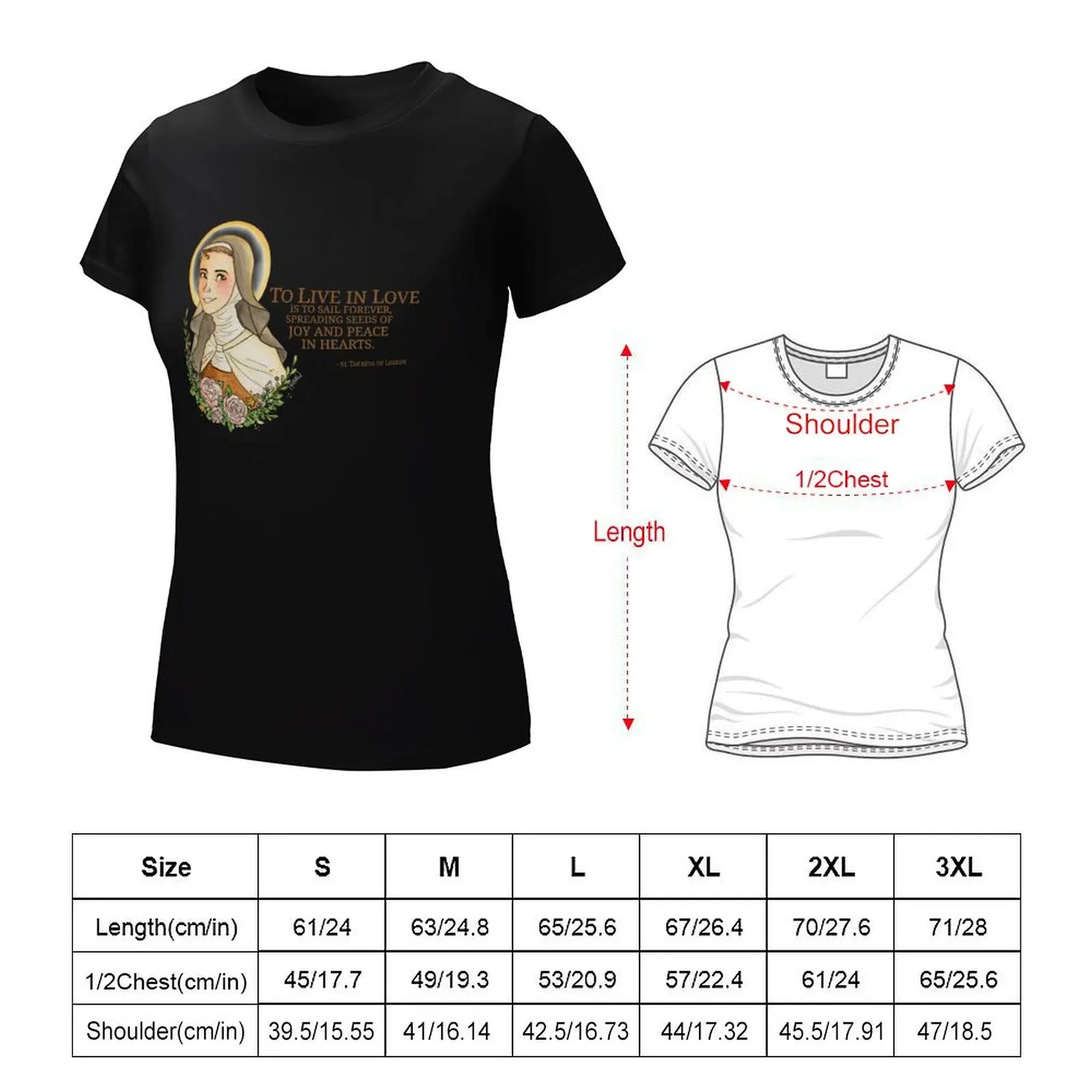 St. Therese of the Child Jesus T-Shirt Short sleeve tee vintage clothes woman t shirt