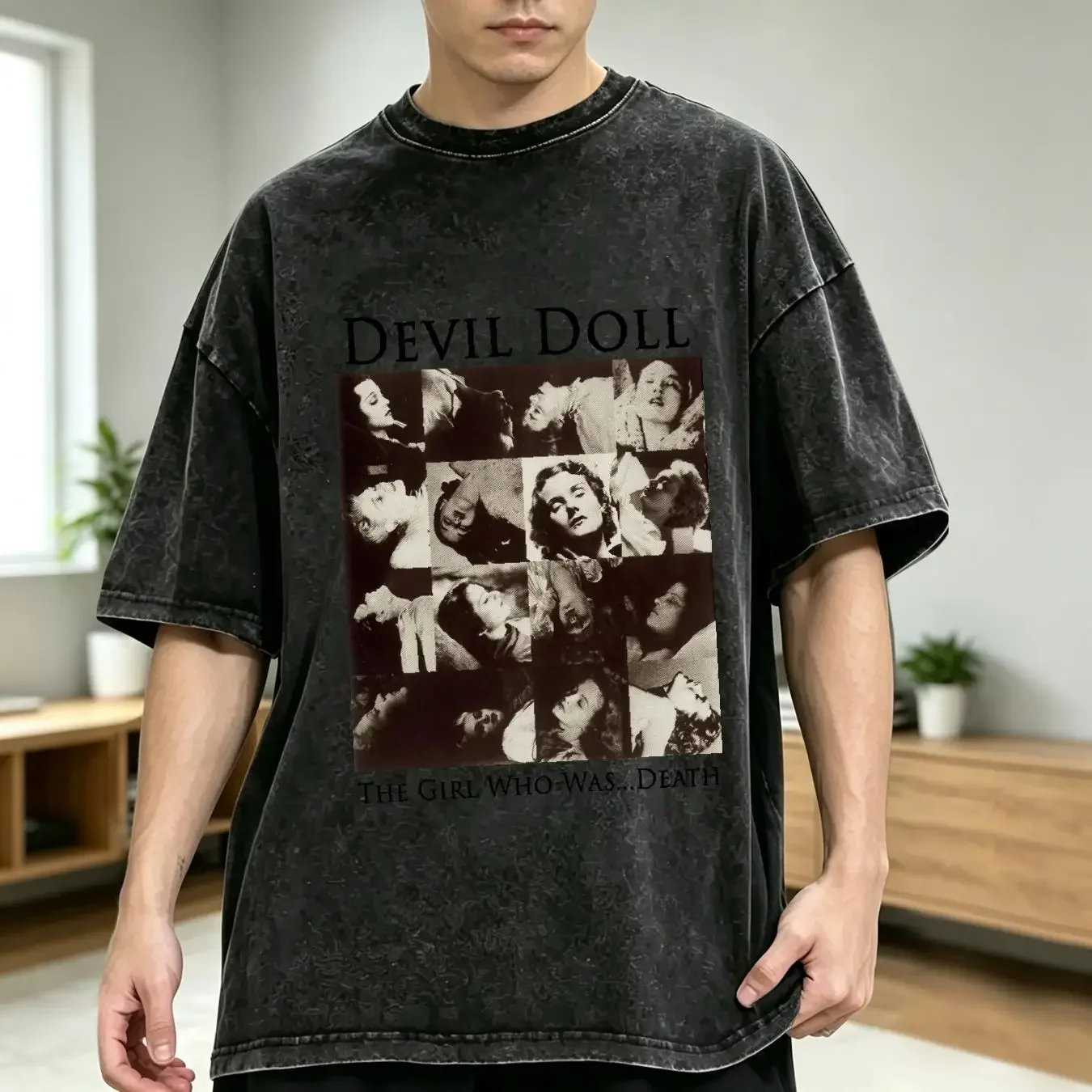 washed T Shirt Devil Doll The Girl Who Was Death V2 cotton Men's all sizes S 5XL 18 colors band poster album cover vintage