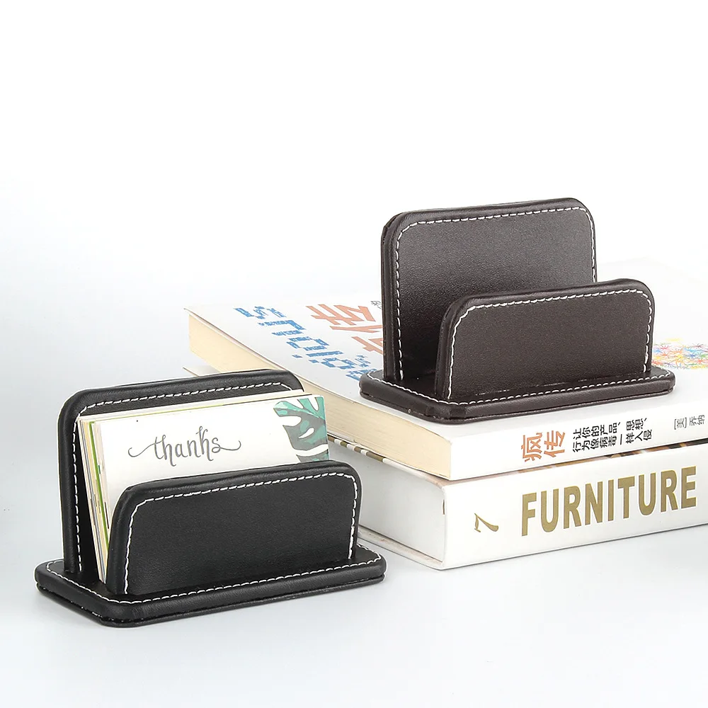 クリエイティブなレザーカードホルダー、男性と女性の名刺ホルダー、デスクトップ文房具と事務用品