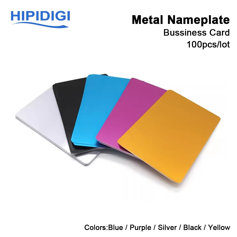 

100PCS Metal Nameplate Business Aluminium Alloy Material Blank Test Cards Multicolor 5 Color for Laser Marking Engraved Machine