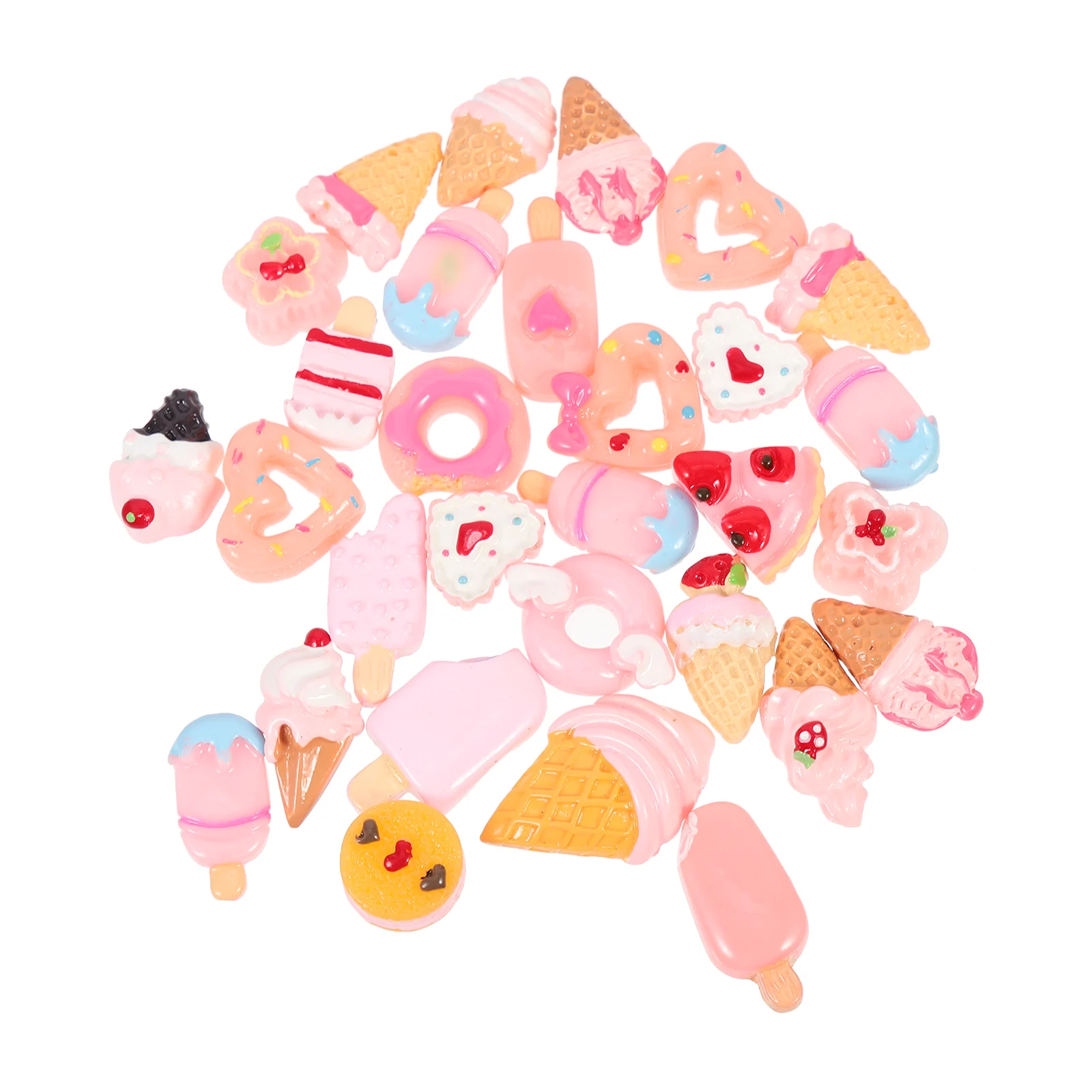 

30pcs Simulated Food Resin Phone Case Charms Nail Jewelry Accessories Mini Ice Cream Creative Cute DIY Craft Decoration