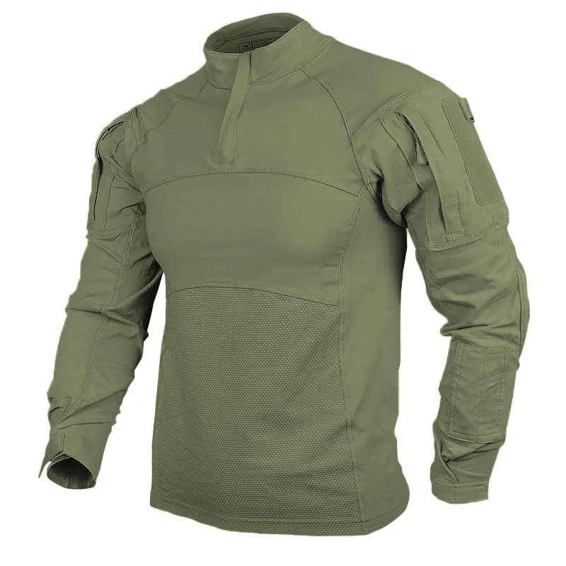 Imagem -04 - Camisa de Combate Multicam Masculina Camiseta de Espessamento do Cotovelo Camuflagem Militar do Verde do Exército Airsoft Paintball Caça Vestuário Tático