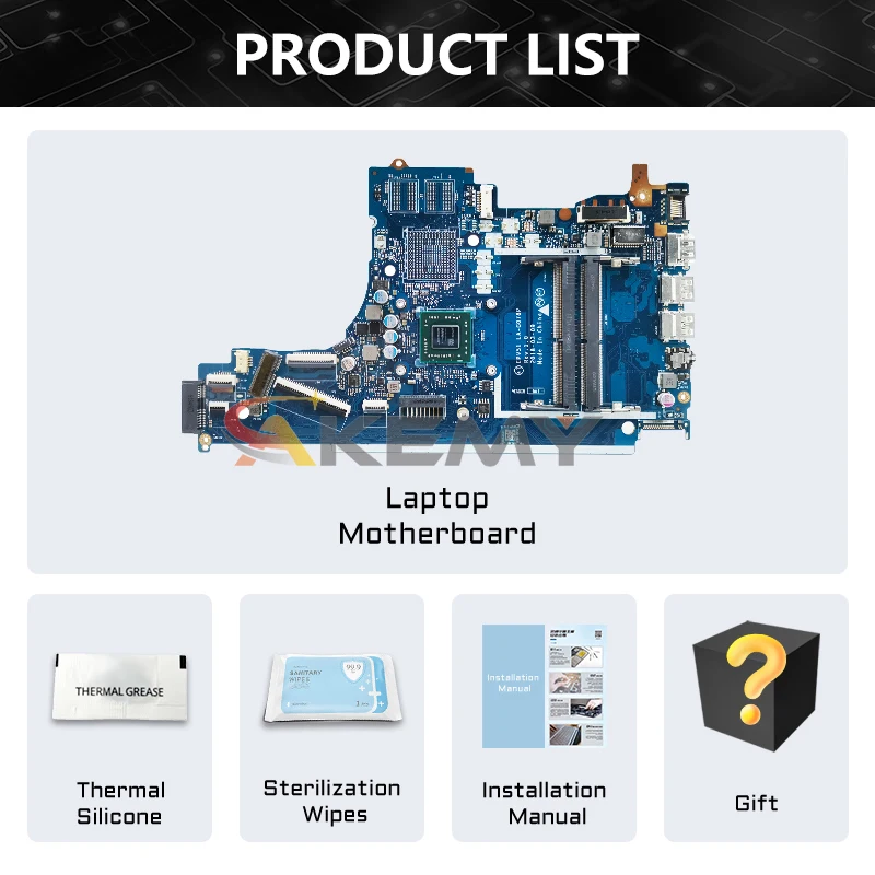 AKEMY LA-G078P placa-mãe para HP Pavilion 15-DB 15T-DB 255 G7 EPV51 L20477-601 laptop Mainboard A9-9425 CPU DDR4