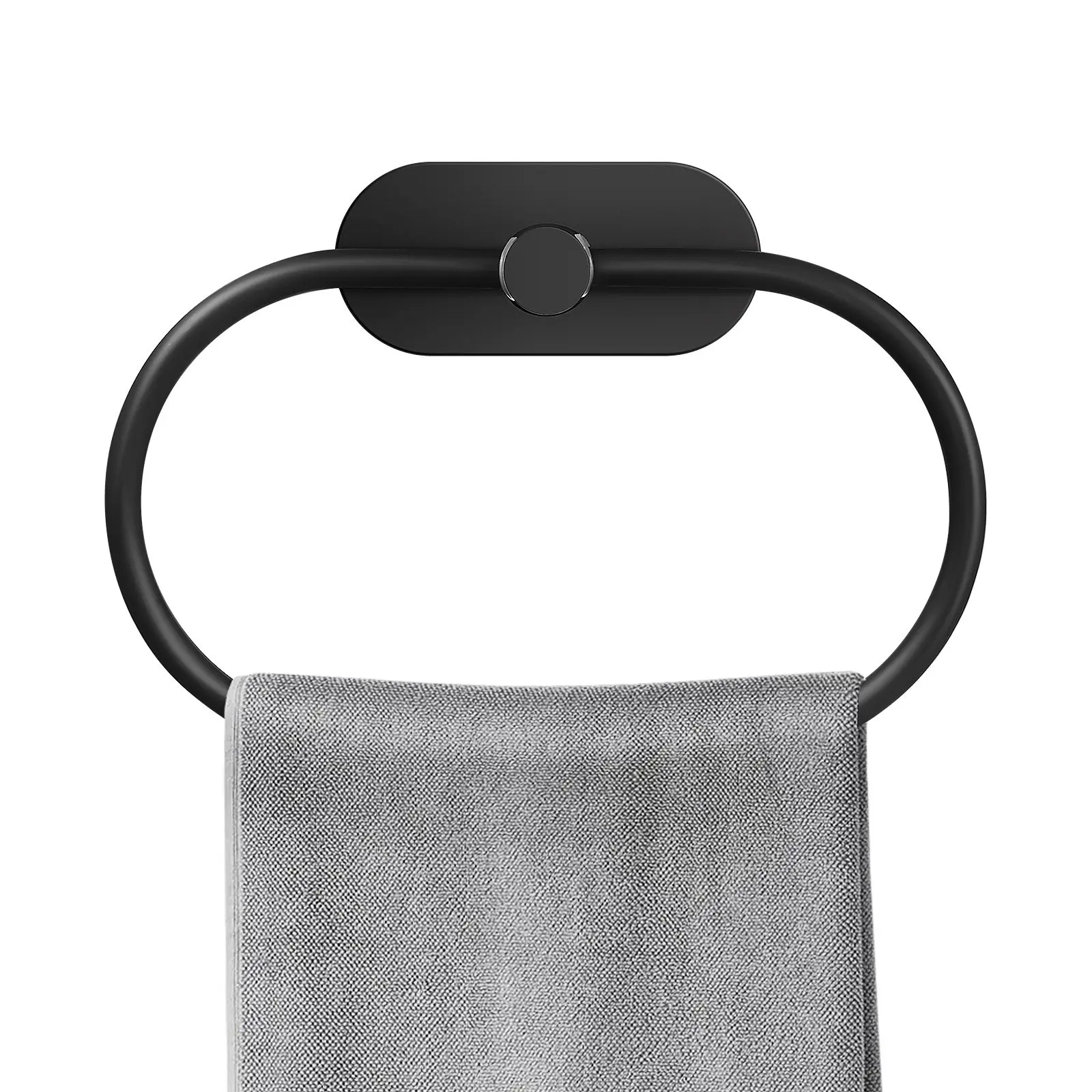 

Modern Metal Towel Ring with Smooth Swivel Adhesive Fixing No Drill Required Bathroom Towel Storage Compact and Stylish Solution