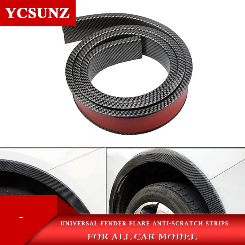 

1pcs 2pcs 4 pcs Universal Car Truck Carbon Fiber Fender Flare Rubber Wheel Eyebrow anti-scratch Decorative Strips