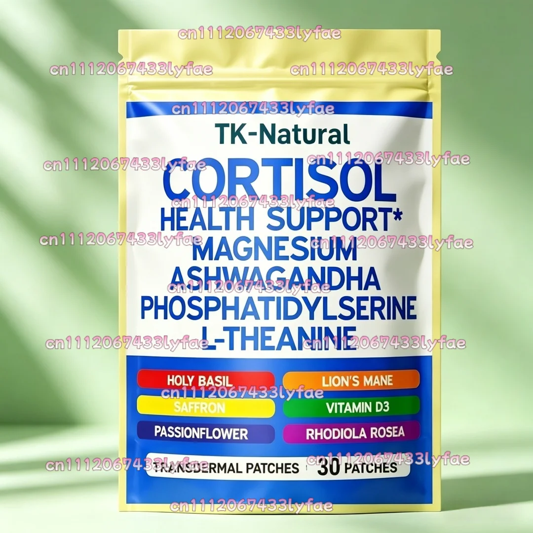 30 Patches Cortisol Transdermal Patches for Women & Men with Magnesium, L Theanine Cortisol Balance & Calm Mood Support