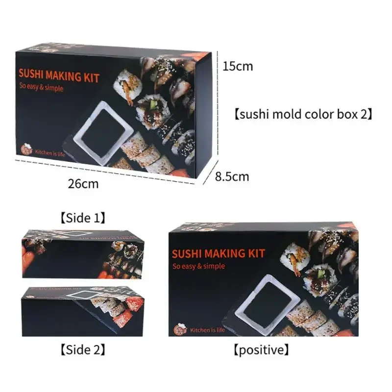 مجموعة أدوات صنع السوشي كرة الأرز اليابانية قالب لف الكيك لتقوم بها بنفسك أداة صنع السوشي المنزلية أداة صانع المطبخ البلاستيكية متعددة الوظائف