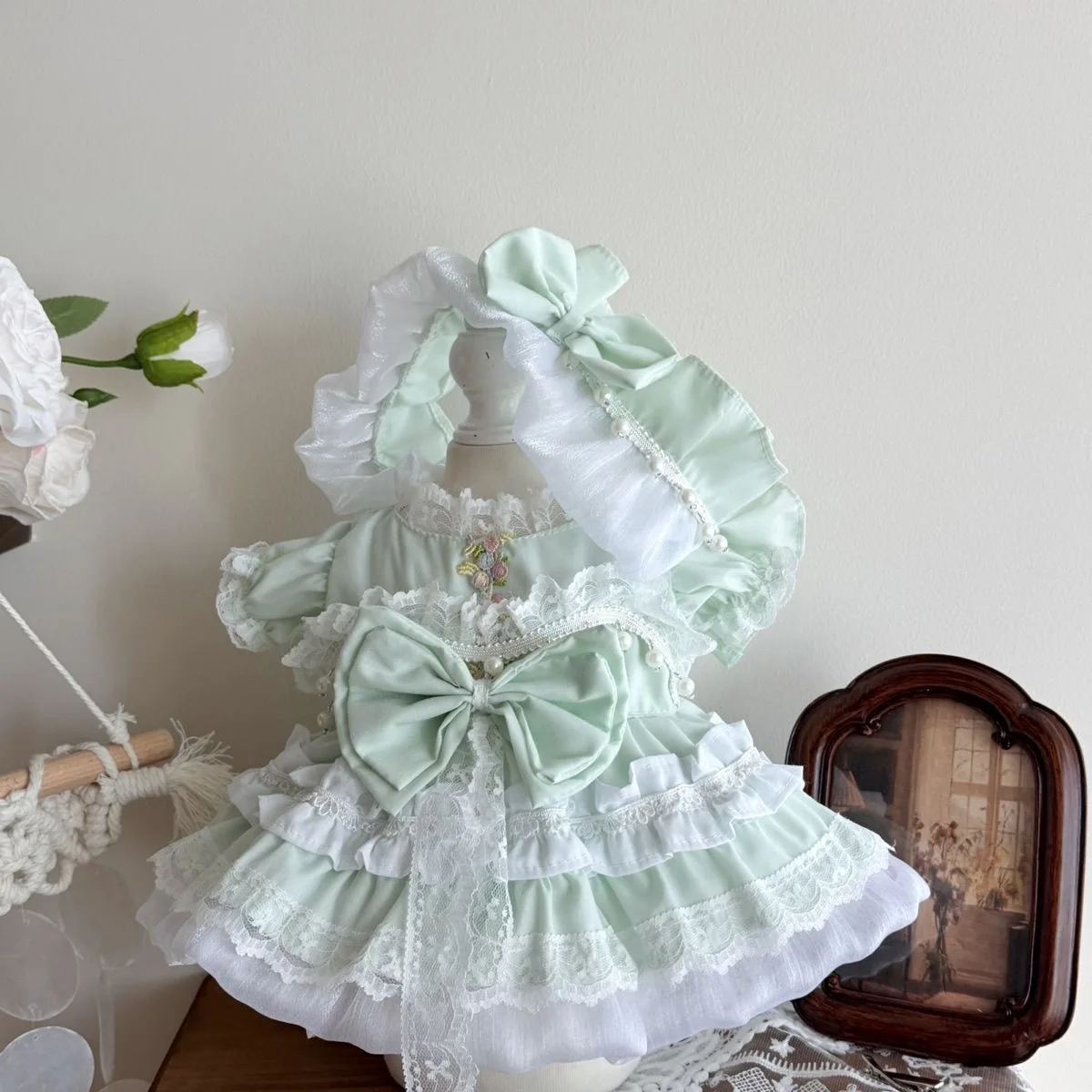 

10cm cotton doll clothes 20cm doll clothes, clothes for labubu, green 40cm doll dress, 55cm reborn doll clothes free shipping