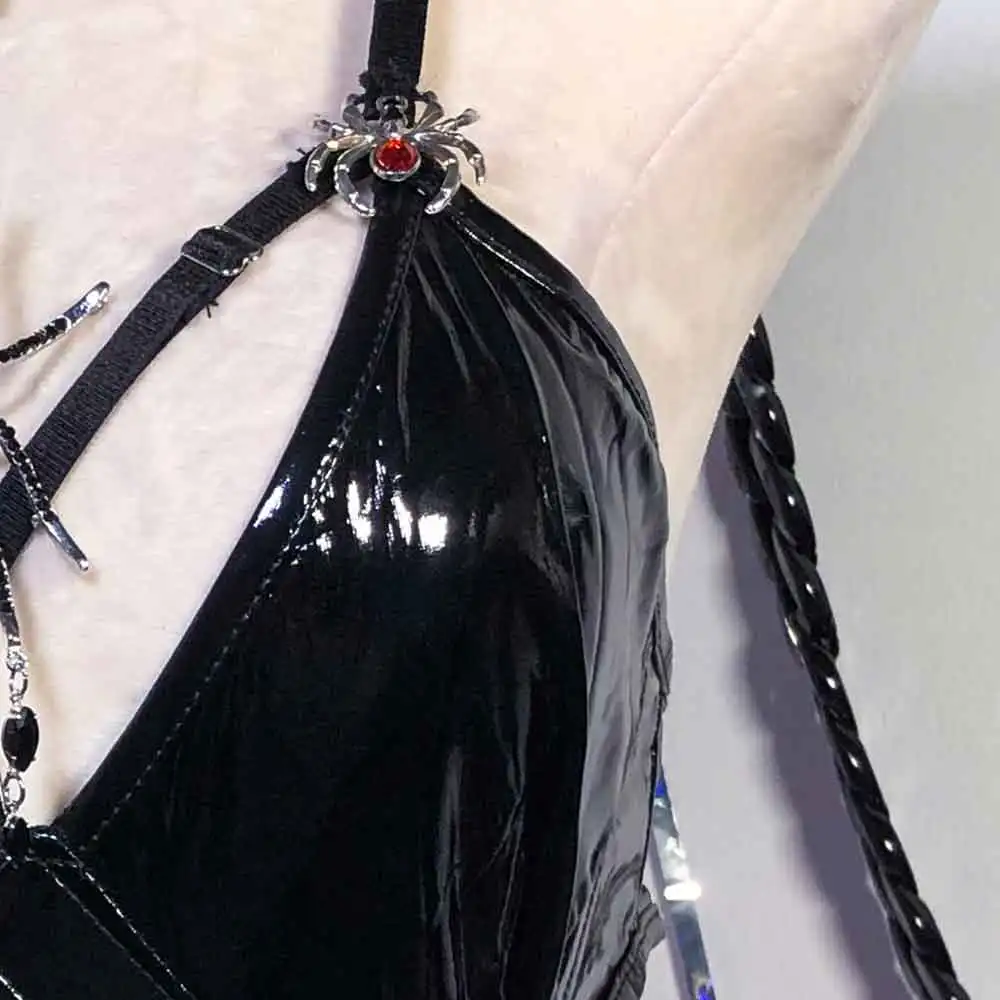 Catena fatta a mano Y2K Halter Canotta TOP Emo E-Girls Grunge Fai da te Kawaii Goth Harajuku Fashion Revival Punk Rock Gothic Tank Eco