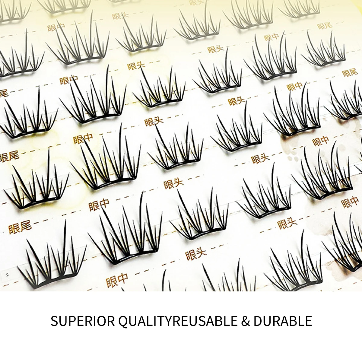 No-GlueSelf-adhesive Lash Manga Eyelashes Ultra-thin Sheet Series False Eyelashes Zero Touch Feeling Segmented Lashes