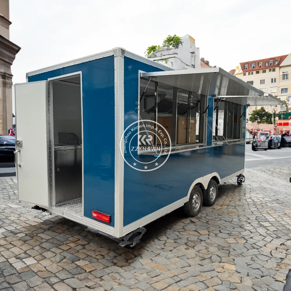 Street Concession Fast Food Truck Attrezzature da cucina complete Chiosco da caffè Pizza Hot Dog Food Truck Rimorchio