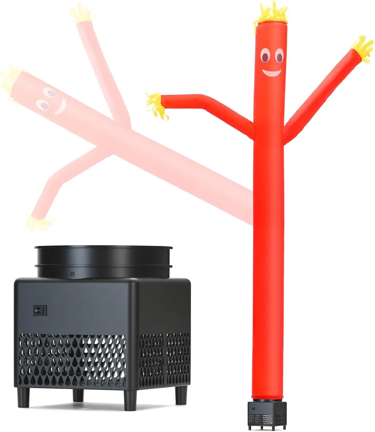 

Надувной машущий человечек-труба 6 футов, красный, со светом и вентилятором - для рождественской рекламы и продвижения бизнеса