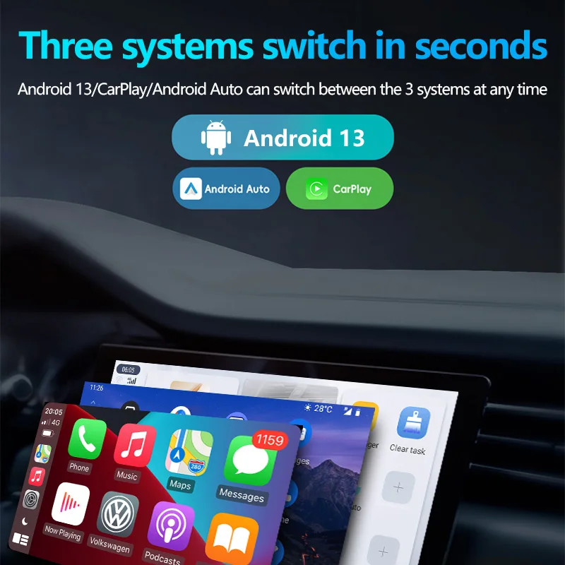 3in1 CarPlay Android Auto Ai Smart Box Wireless Auto USB WIFI Adapter For Youtube Netflix TikTok Universal Honda Plug GT6 Pro view 5