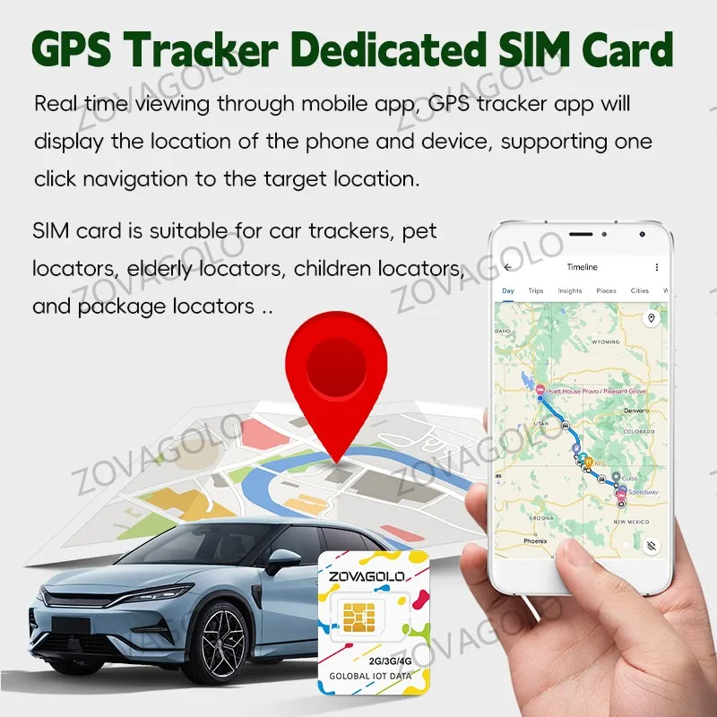 GPS Tracking SIM Card Supports Car Trackers and Pet Trackers in 170 Countries Worldwide, Compatible with 2G/3G/4G Networks