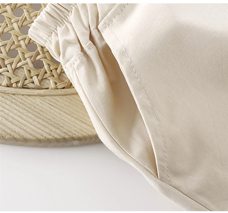 18M-7T شورت صيفي للأطفال والأولاد والبنات من القطن بخصر مطاطي #4