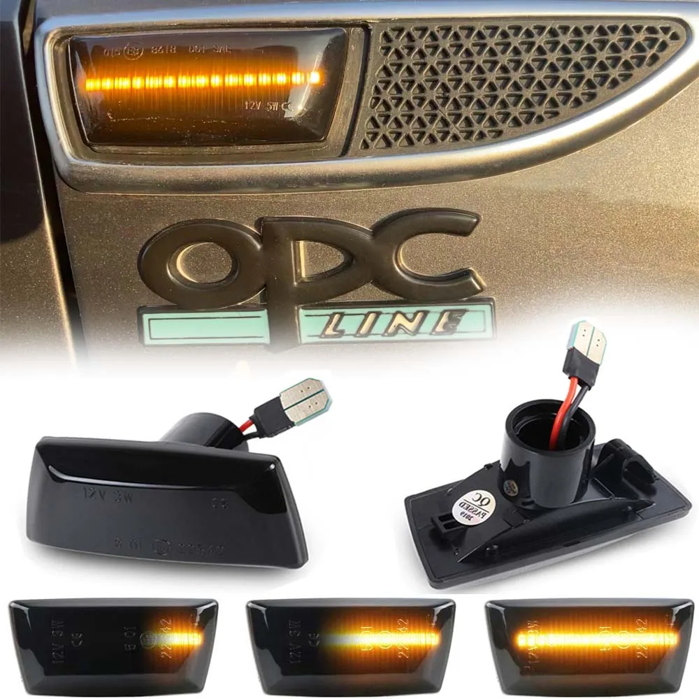 

For Chevrolet Cruze J300 Aveo Orlando Cadillac BLS Opel Astra Zafira Corsa Adam LED Dynamic Turn Signal Side Marker Light Black