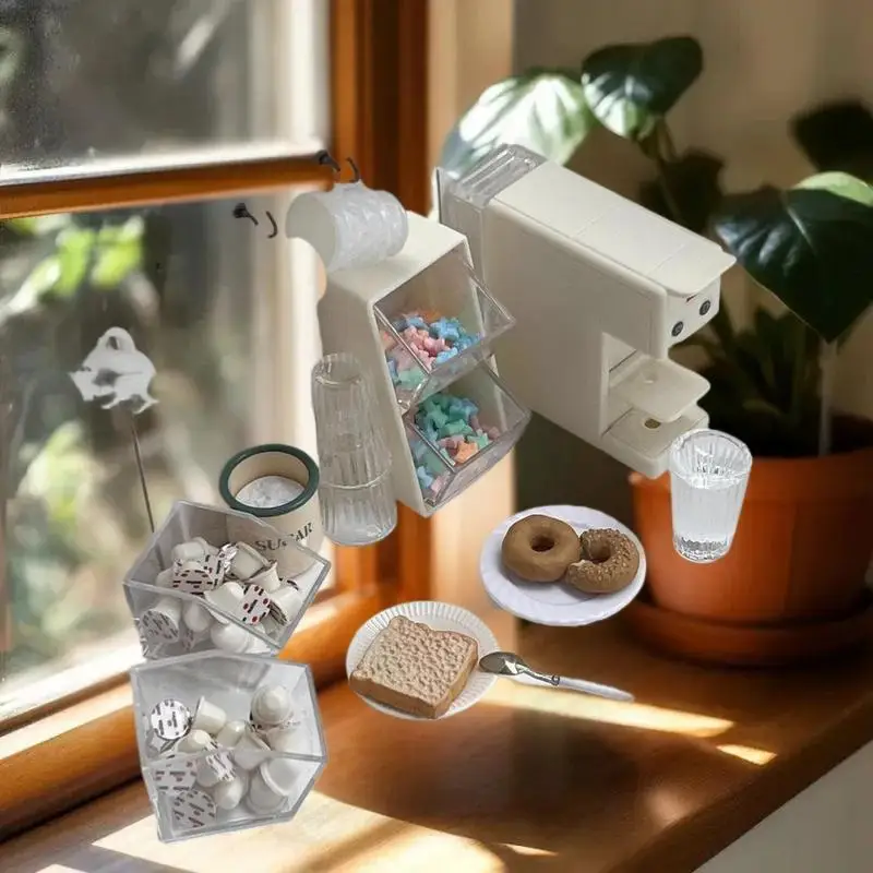 Conjunto de jogo de cozinha para casa de bonecas em escala 1/6 em miniatura: 1 peça de saco de chá/cápsula de café caixa de armazenamento acessório de boneca