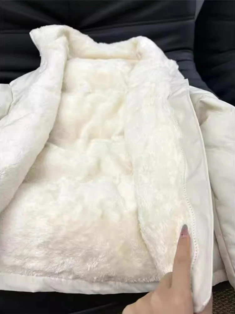 

Утепленная хлопковая куртка на флисовой подкладке для мужчин, зимнее теплое повседневное пальто-пуховик с воротником-стойкой, на молнии, с длинными рукавами