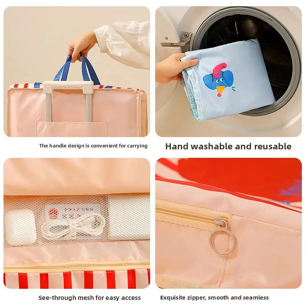Foldable Travel Storage Bag Portable Hanging Waterproof Multi-functional with Separate Compartment Organizer for Underwear Socks image 3
