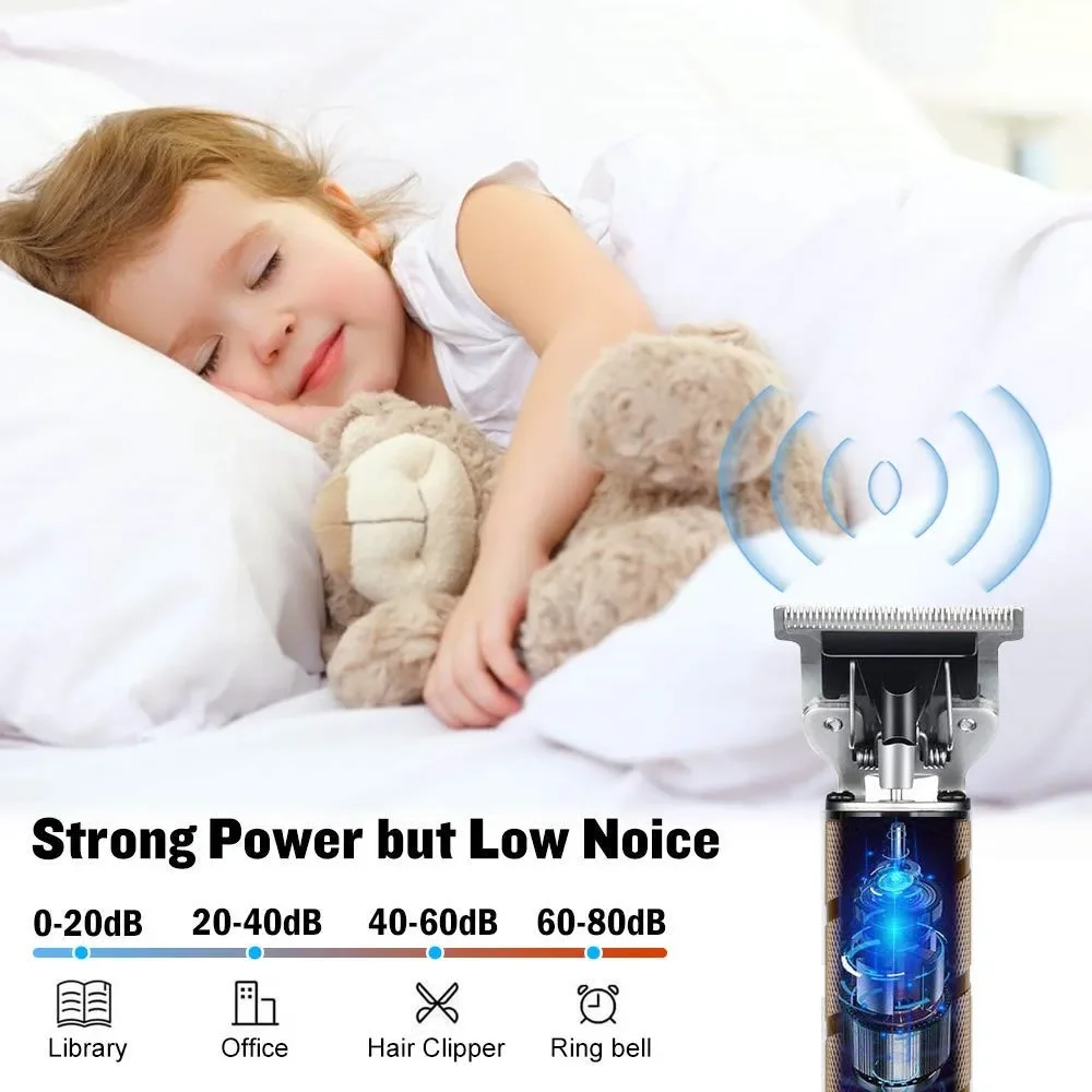 Cordless Professional Hair Trimmer for Men, Beard & Hair Clipper, Lithium Ion Electric Cutting Machine, 0mm Bald Headed